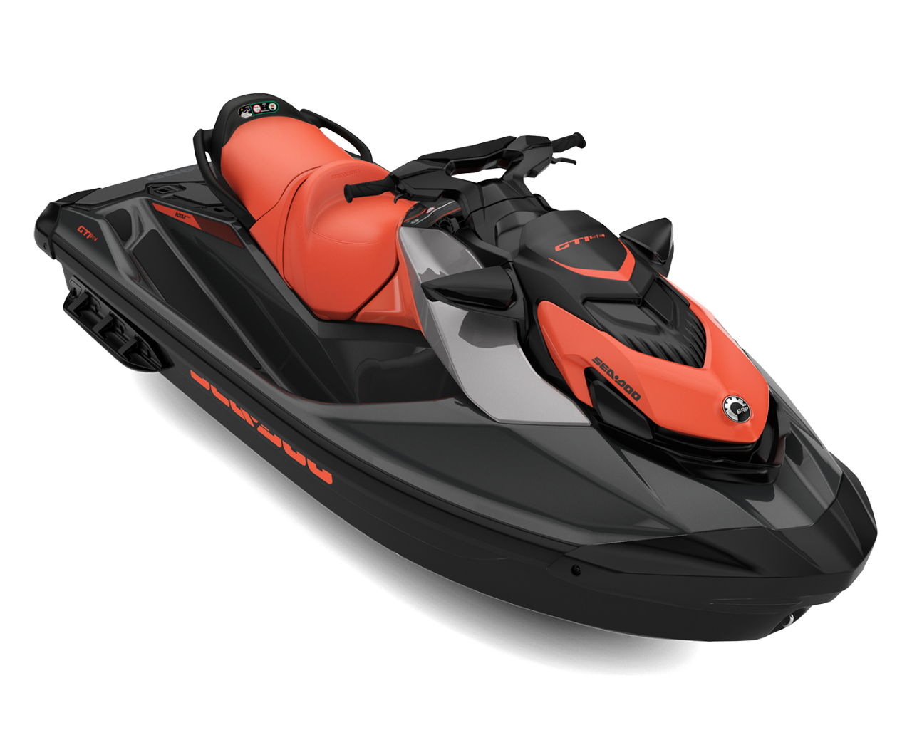 SEA-DOOの黒とオレンジのスタイリッシュな水上バイク